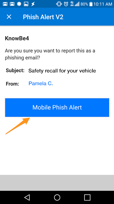The button will then prompt you to confirm that you want to report the message, and it will be sent.